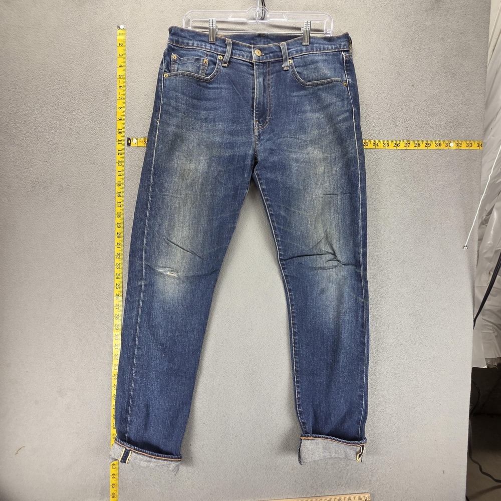 Levis 502 Jeans Mens 32x34 Blue Selvedge LVC Zip‎ Fly Medium Wash